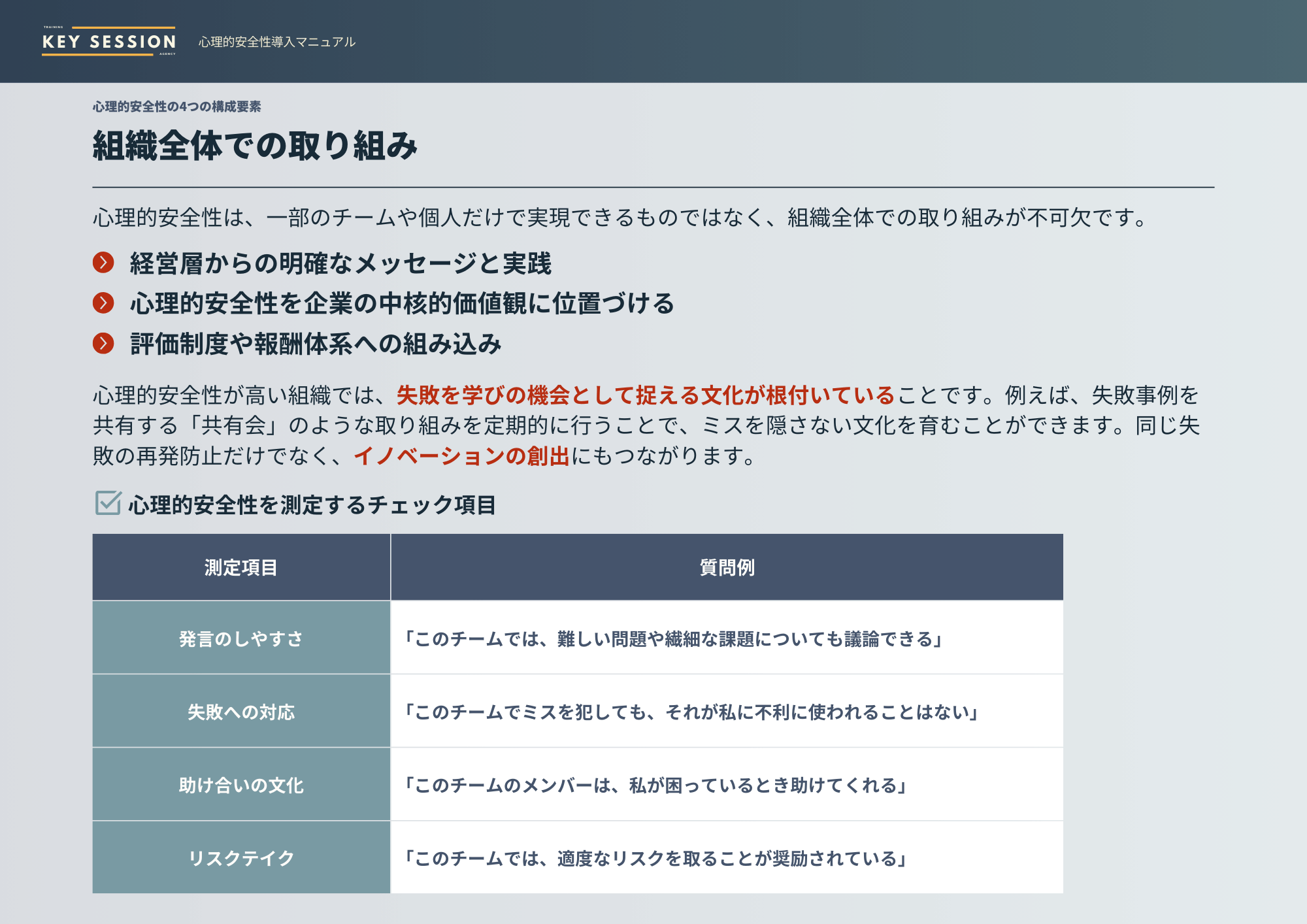 組織として取り組むべき制度設計