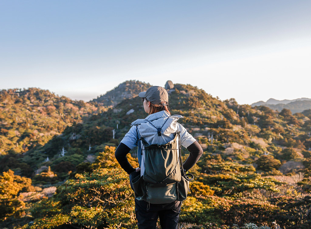 自然の中で内省する参加者の様子