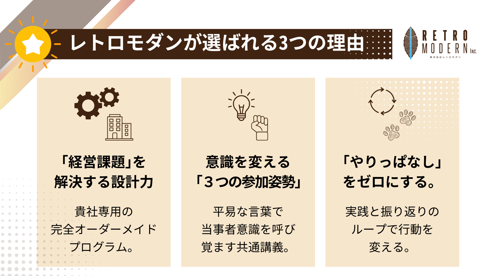 レトロモダンが選ばれる3つの理由