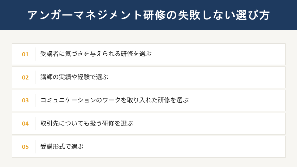 アンガーマネジメント研修の失敗しない選び方